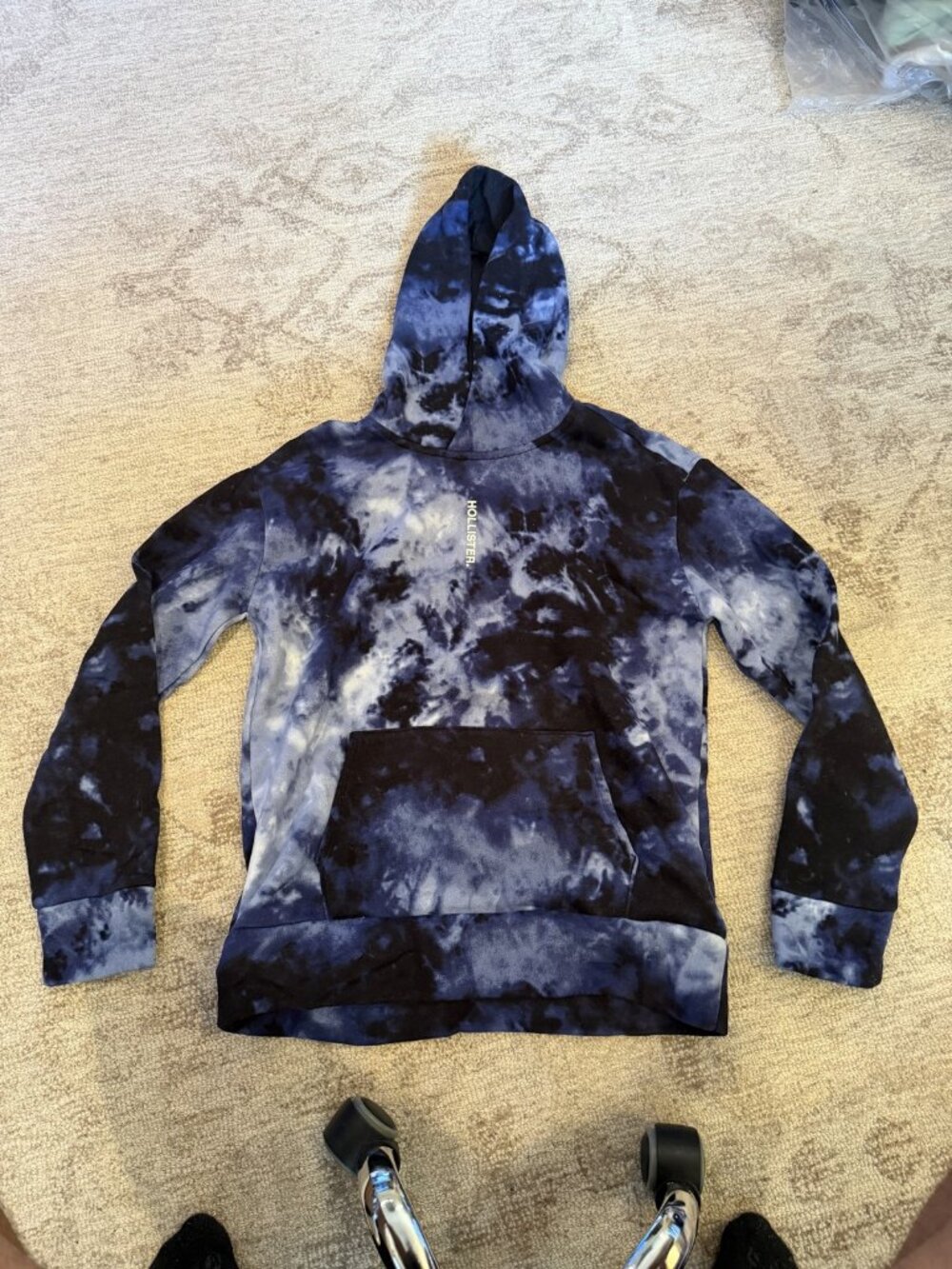 Dark Blue Tie-Dye Hollister Hoodie S NWT